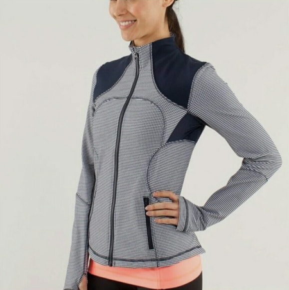 lululemon athletica Jackets & Blazers - Lululemon forme jacket gingham navy checkered